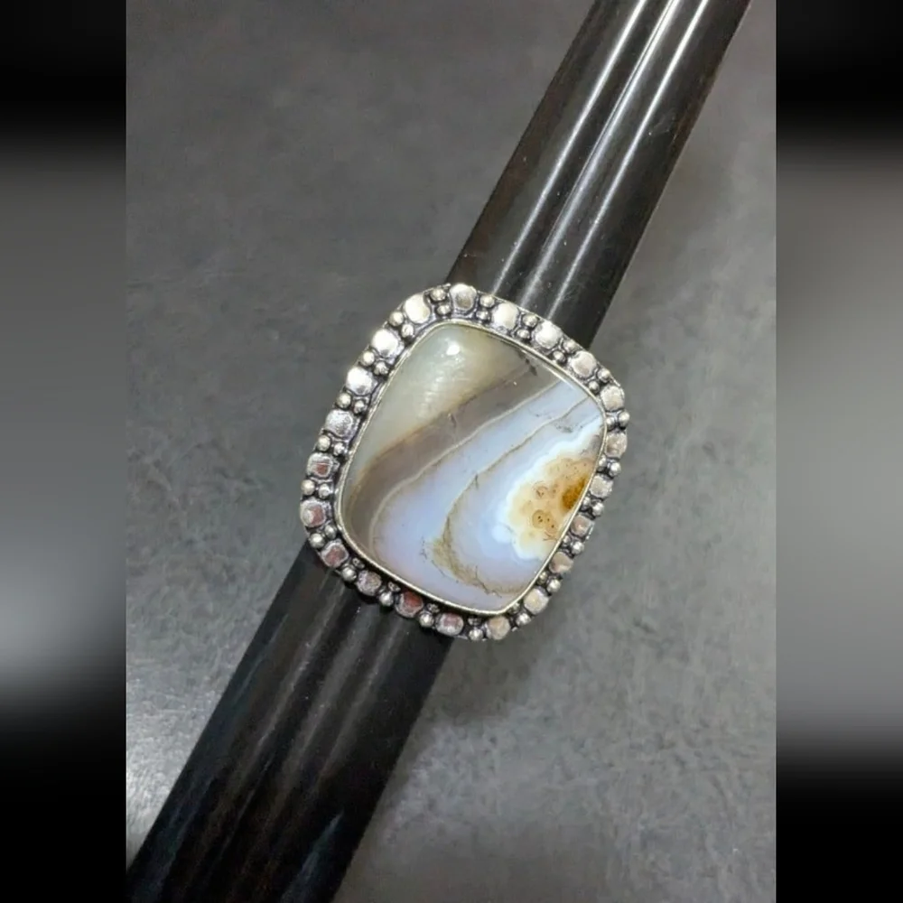 Handcrafted Bohemian Montana Jasper Ring (8) - Picture 8 of 12